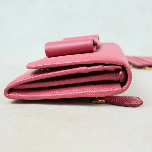 Prada Bow Saffiano Leather Continental Wallet - Picture 11 of 16